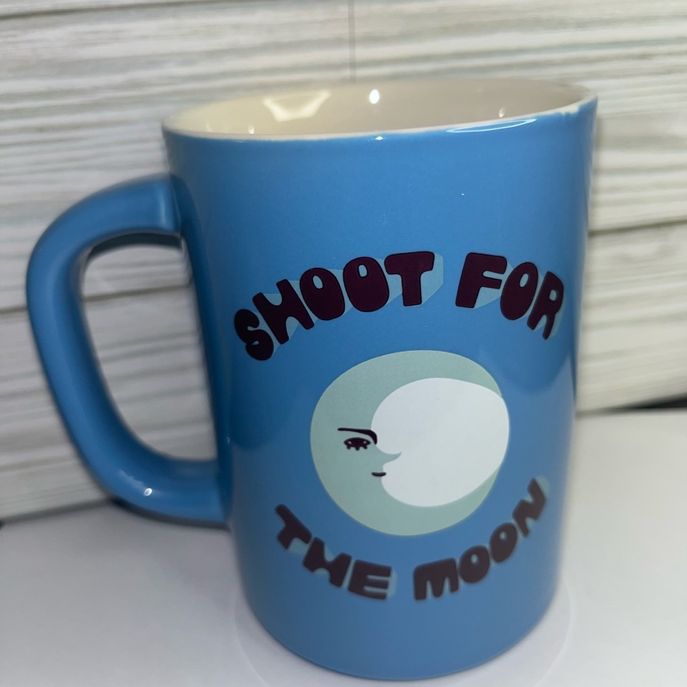 New “shoot for the moon” blue Coffee mug